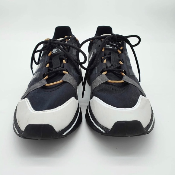 Adidas ZX 2K Boost Pure Black White Beige UK Size 10.5 Running Gym Trainers - Picture 5 of 10